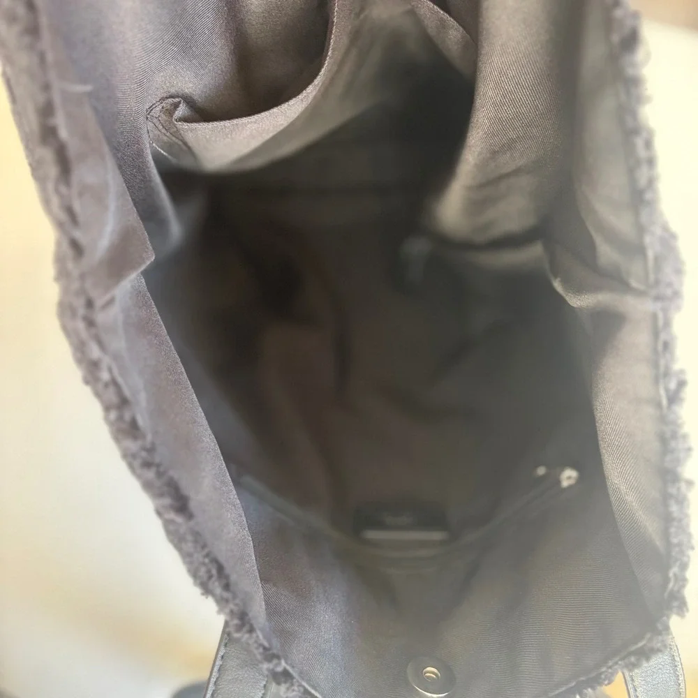 Urban Outfitters Black Textured Faux Fur Tote Bag Shoulder Bag‎ Whimsigoth